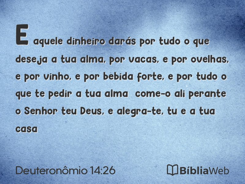 Deuteronômio 14:26 em imagem para compartilhar