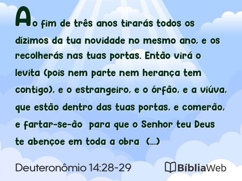 Deuteronômio 14:28-29 em imagem para compartilhar