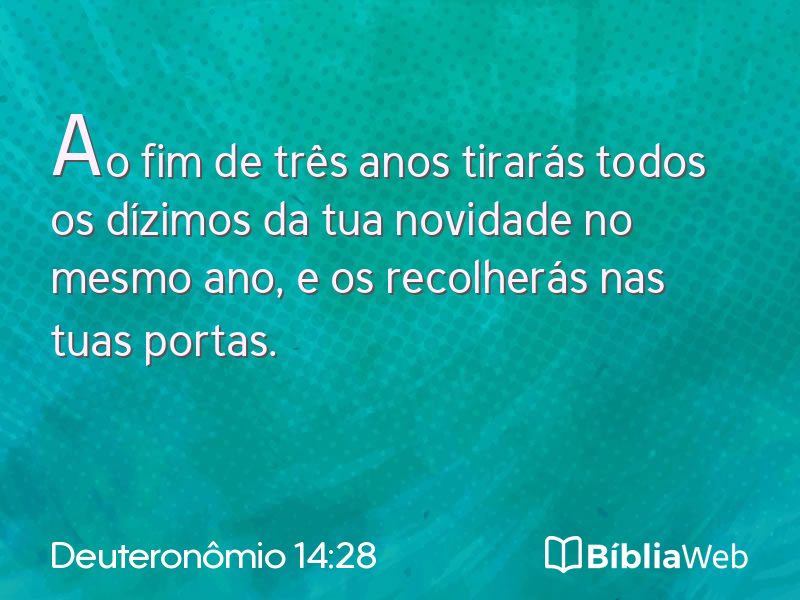 Deuteronômio 14:28 em imagem para compartilhar