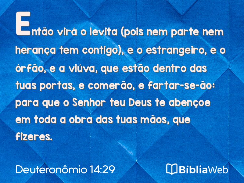 Deuteronômio 14:29 em imagem para compartilhar