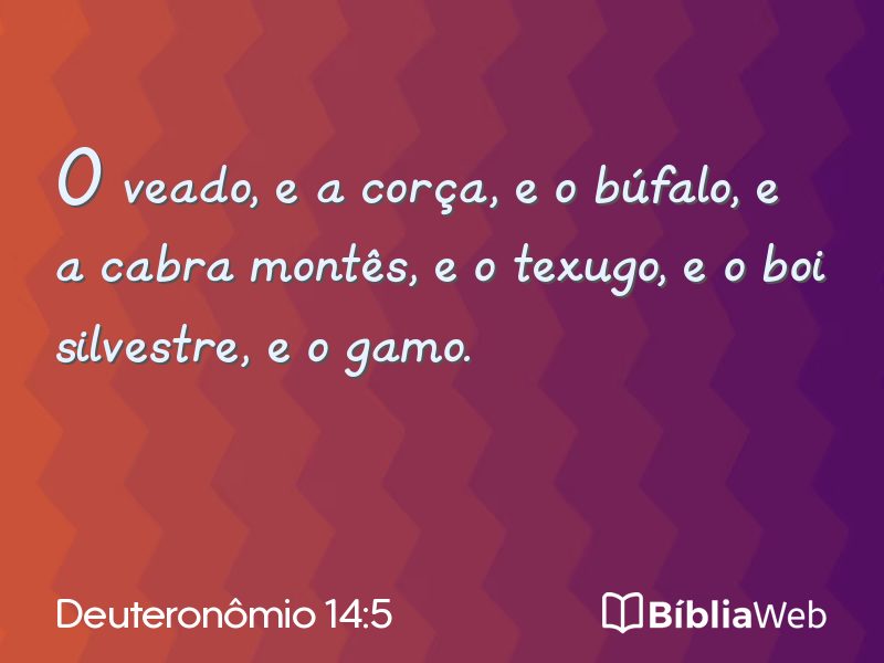 Deuteronômio 14:5 em imagem para compartilhar