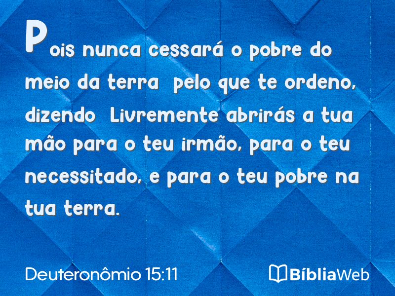 Deuteronômio 15:11 em imagem para compartilhar