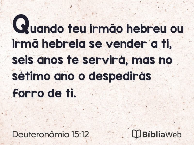 Deuteronômio 15:12 em imagem para compartilhar