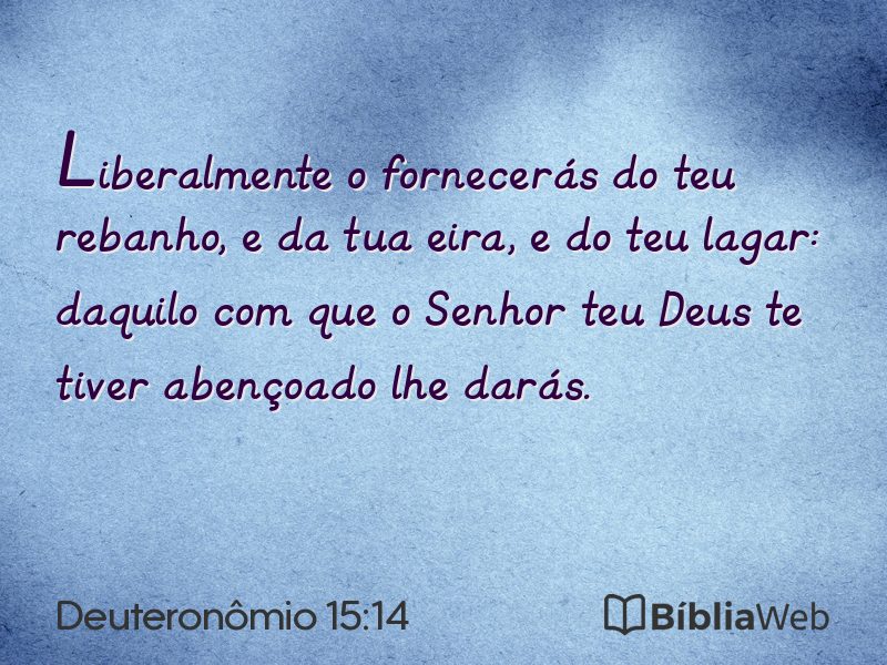 Deuteronômio 15:14 em imagem para compartilhar