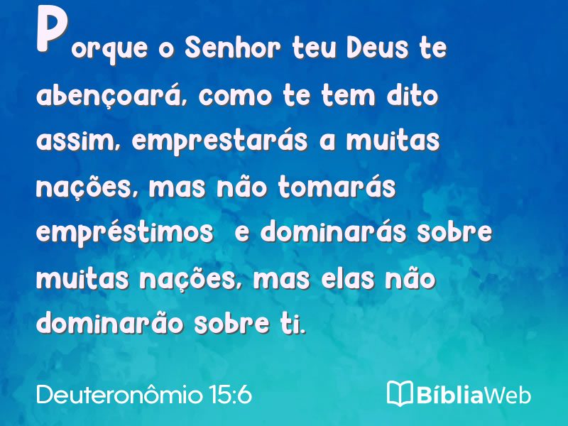 Deuteronômio 15:6 em imagem para compartilhar