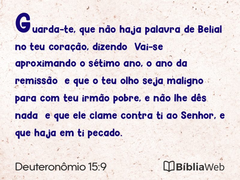 Deuteronômio 15:9 em imagem para compartilhar