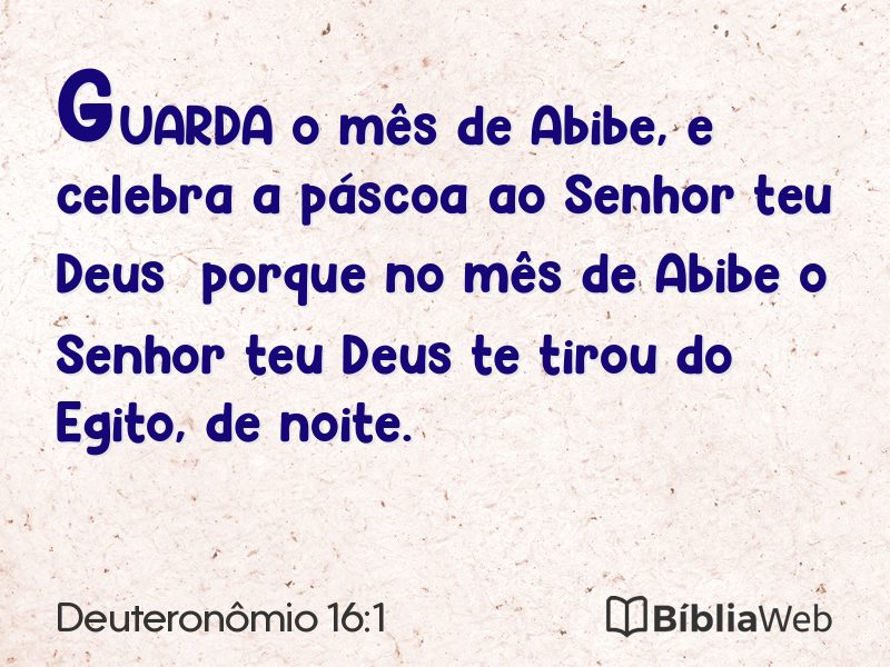 Deuteronômio 16:1 em imagem para compartilhar