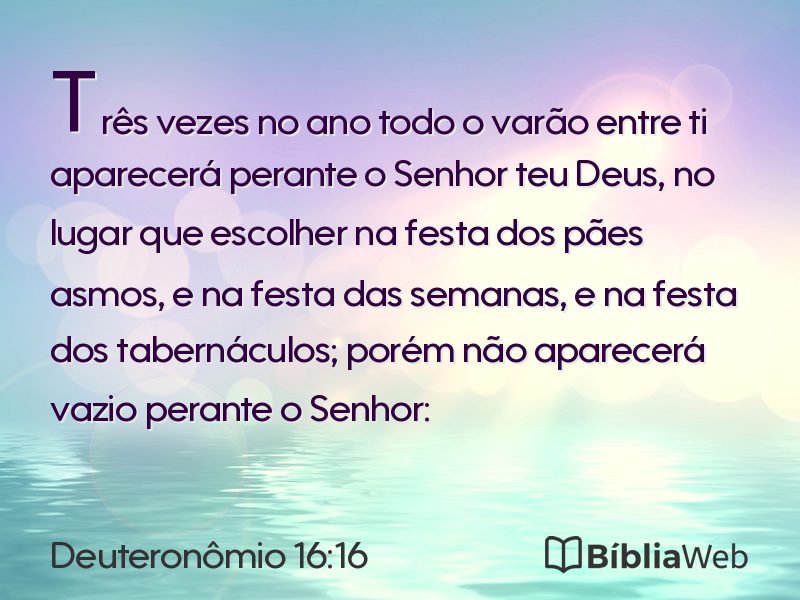 Deuteronômio 16:16 em imagem para compartilhar