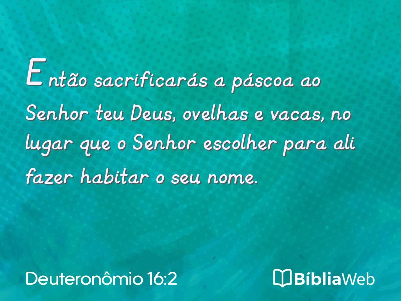 Deuteronômio 16:2 em imagem para compartilhar