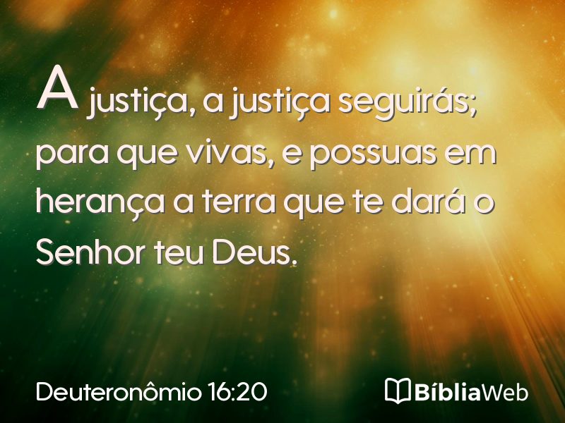 Deuteronômio 16:20 em imagem para compartilhar