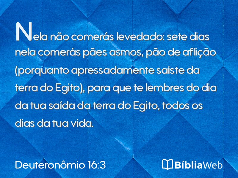Deuteronômio 16:3 em imagem para compartilhar
