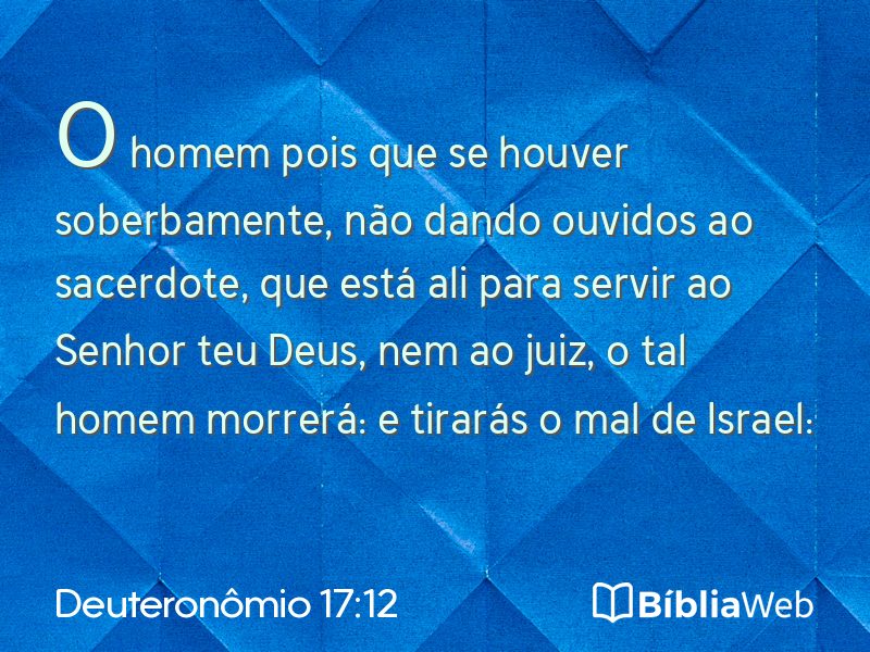 Deuteronômio 17:12 em imagem para compartilhar
