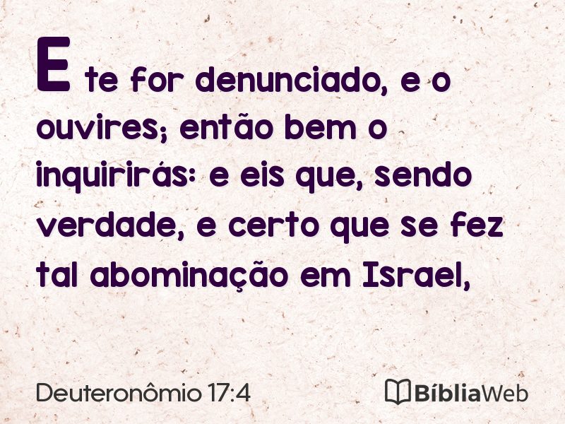 Deuteronômio 17:4 em imagem para compartilhar