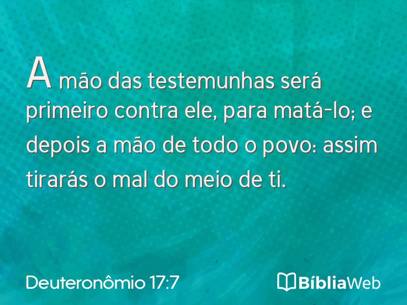 Deuteronômio 17:7 em imagem para compartilhar