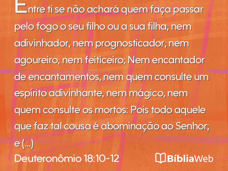 Deuteronômio 18:10-12 em imagem para compartilhar