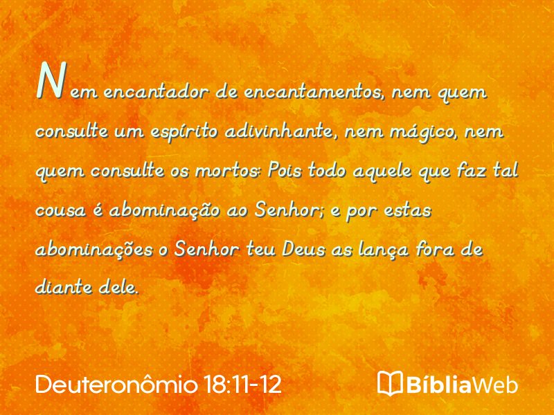 Deuteronômio 18:11-12 em imagem para compartilhar