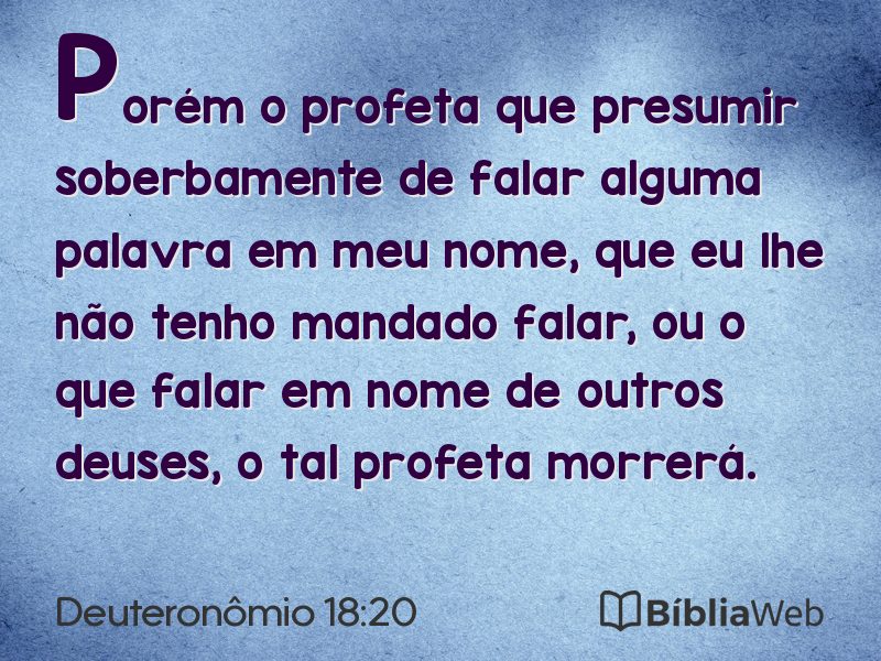 Deuteronômio 18:20 em imagem para compartilhar