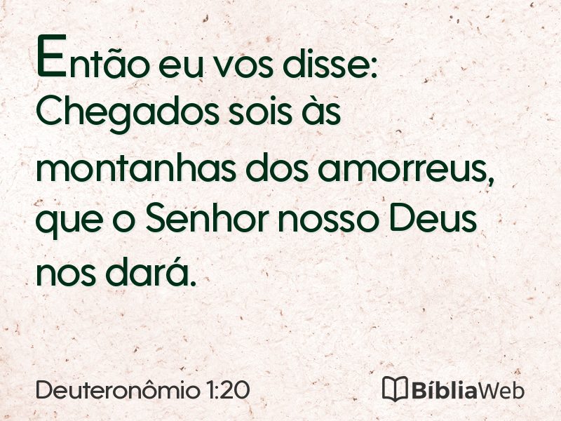 Deuteronômio 1:20 em imagem para compartilhar