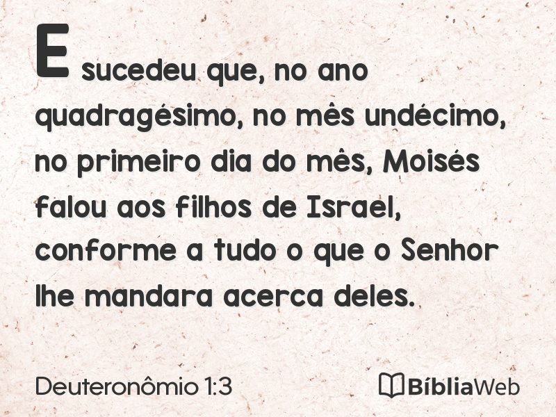 Deuteronômio 1:3 em imagem para compartilhar