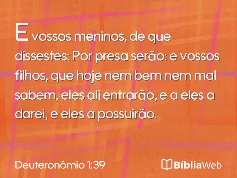 Deuteronômio 1:39 em imagem para compartilhar