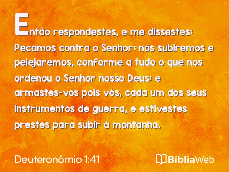 Deuteronômio 1:41 em imagem para compartilhar