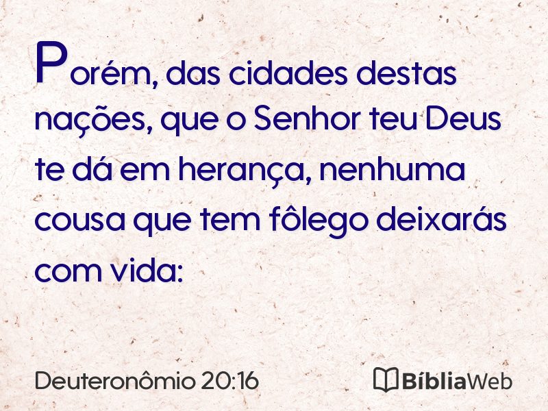 Deuteronômio 20:16 em imagem para compartilhar