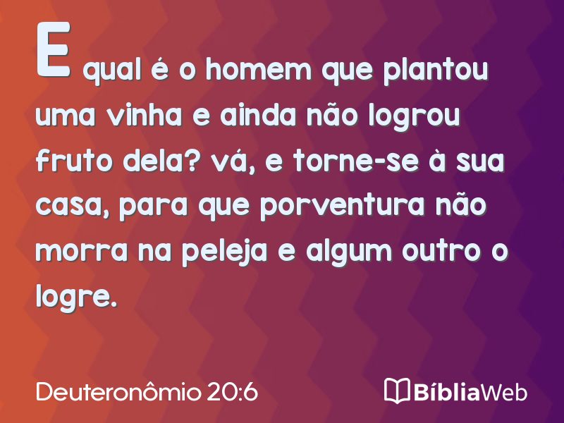 Deuteronômio 20:6 em imagem para compartilhar