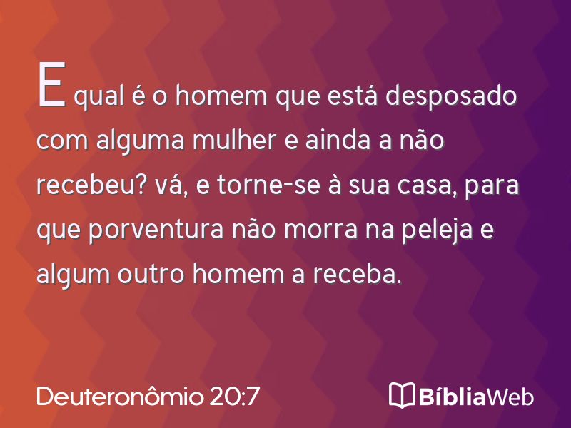 Deuteronômio 20:7 em imagem para compartilhar