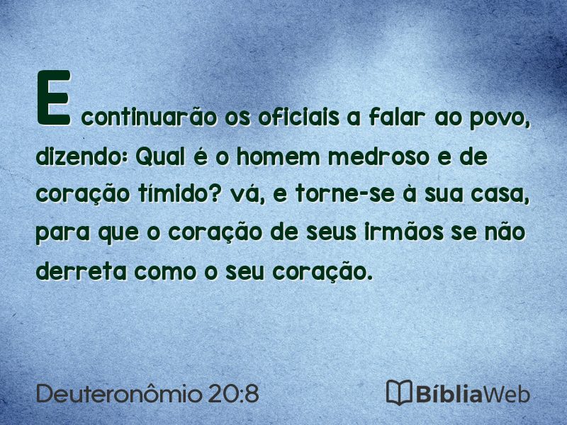 Deuteronômio 20:8 em imagem para compartilhar