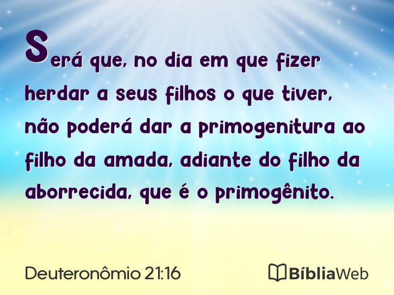 Deuteronômio 21:16 em imagem para compartilhar