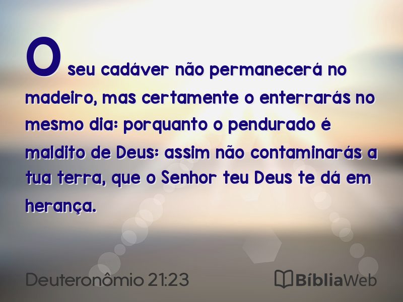 Deuteronômio 21:23 em imagem para compartilhar
