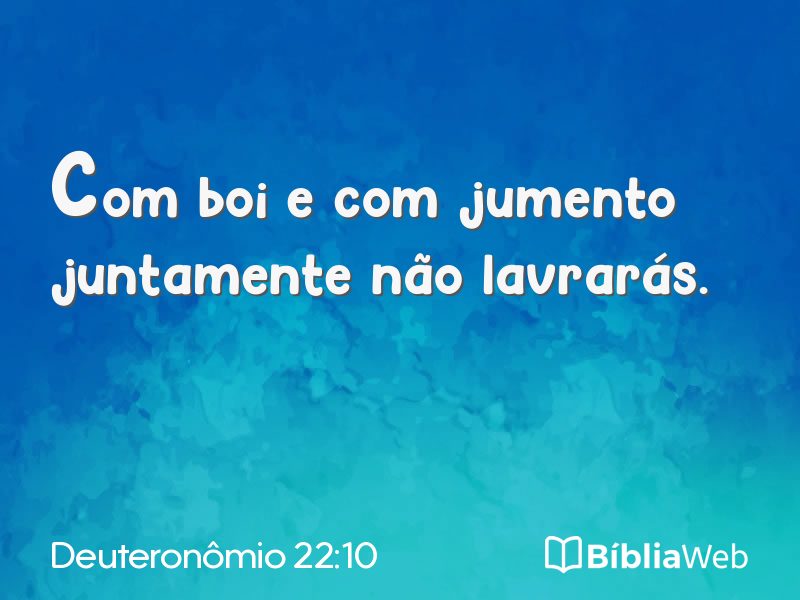 Deuteronômio 22:10 em imagem para compartilhar