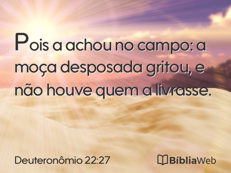 Deuteronômio 22:27 em imagem para compartilhar