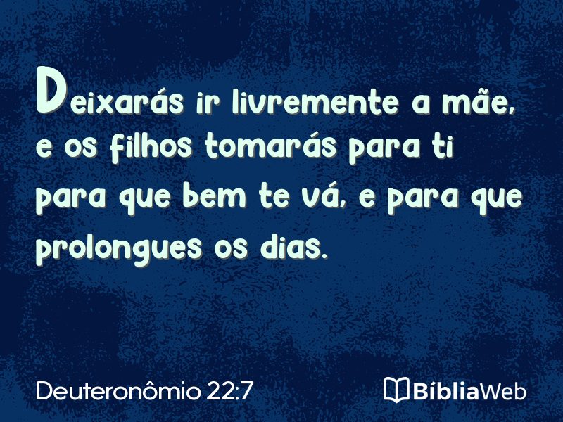 Deuteronômio 22:7 em imagem para compartilhar