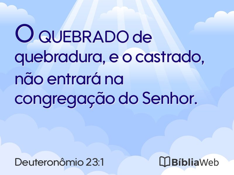 Deuteronômio 23:1 em imagem para compartilhar