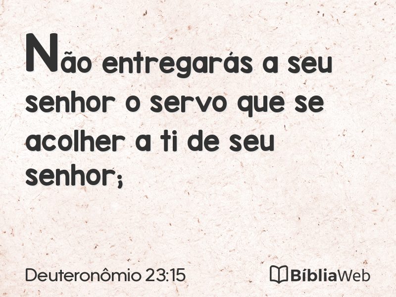 Deuteronômio 23:15 em imagem para compartilhar