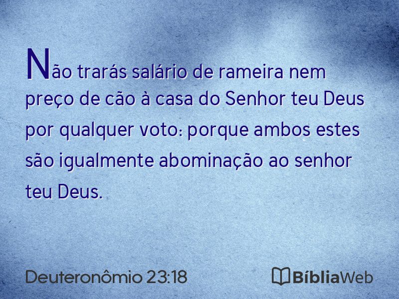 Deuteronômio 23:18 em imagem para compartilhar