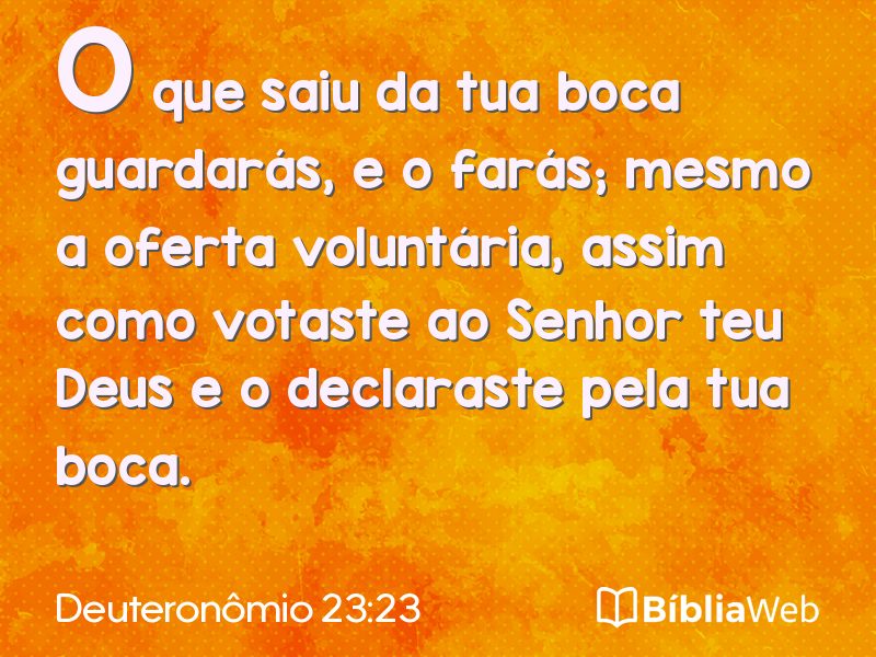 Deuteronômio 23:23 em imagem para compartilhar