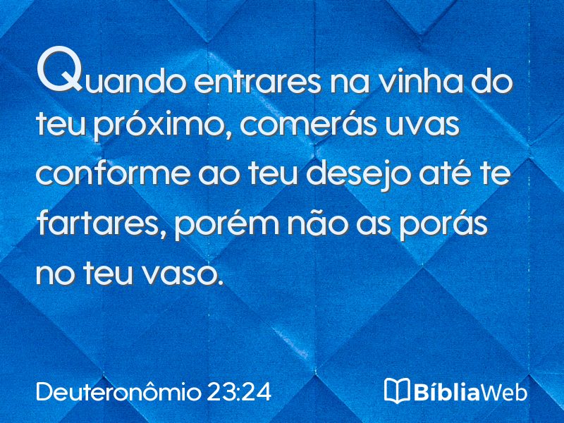 Deuteronômio 23:24 em imagem para compartilhar