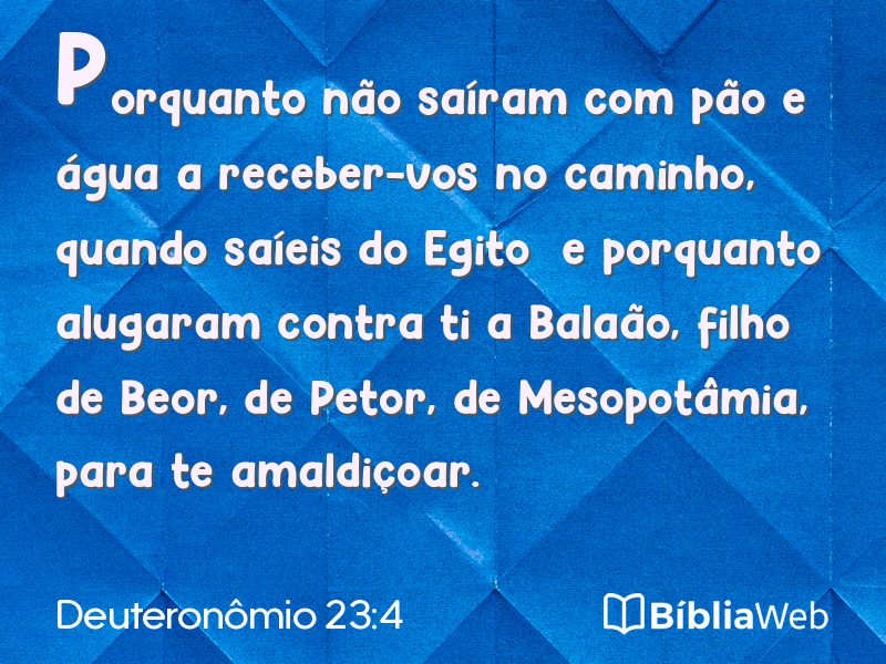 Deuteronômio 23:4 em imagem para compartilhar