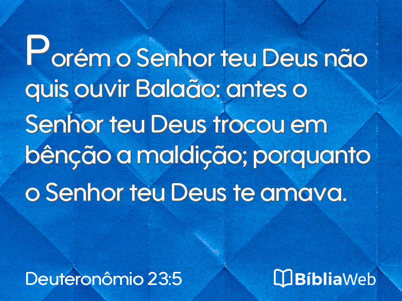 Deuteronômio 23:5 em imagem para compartilhar