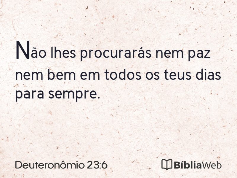Deuteronômio 23:6 em imagem para compartilhar