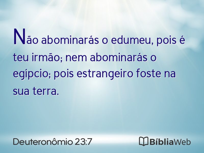 Deuteronômio 23:7 em imagem para compartilhar