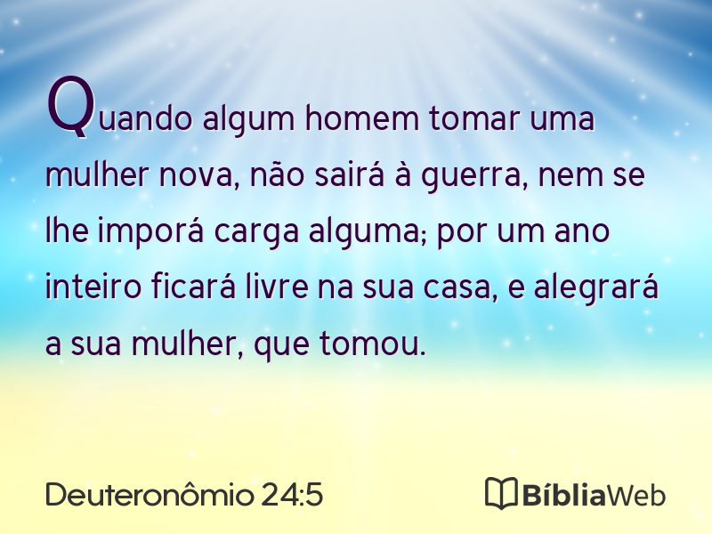 Deuteronômio 24:5 em imagem para compartilhar