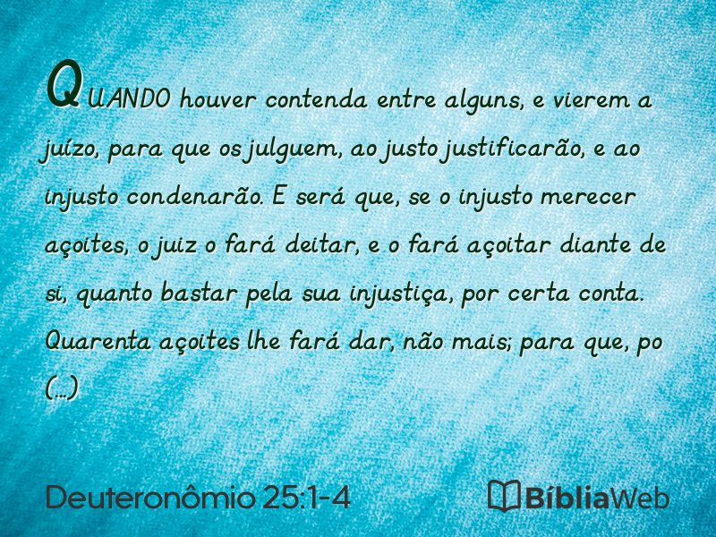 Deuteronômio 25:1-4 em imagem para compartilhar