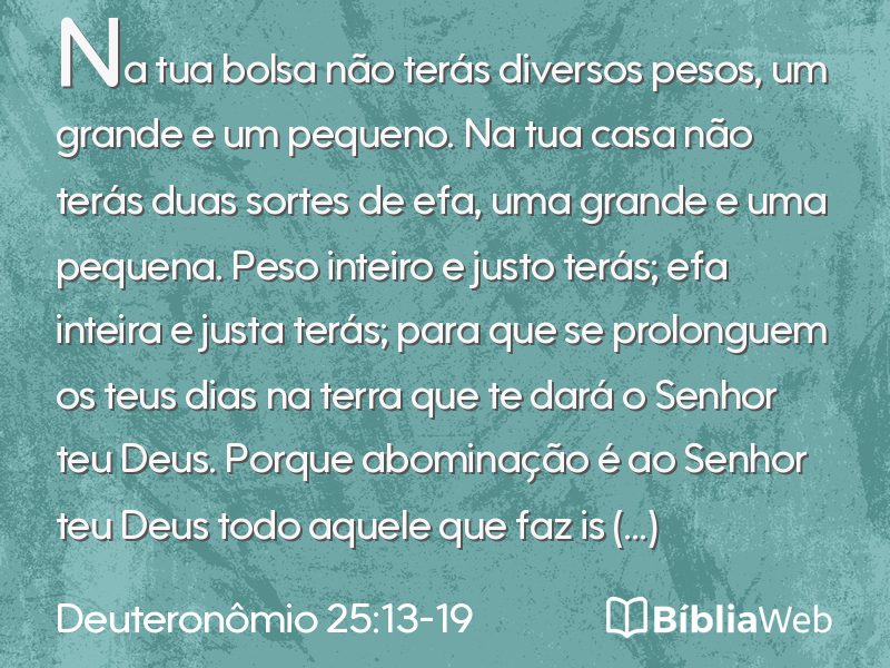 Deuteronômio 25:13-19 em imagem para compartilhar