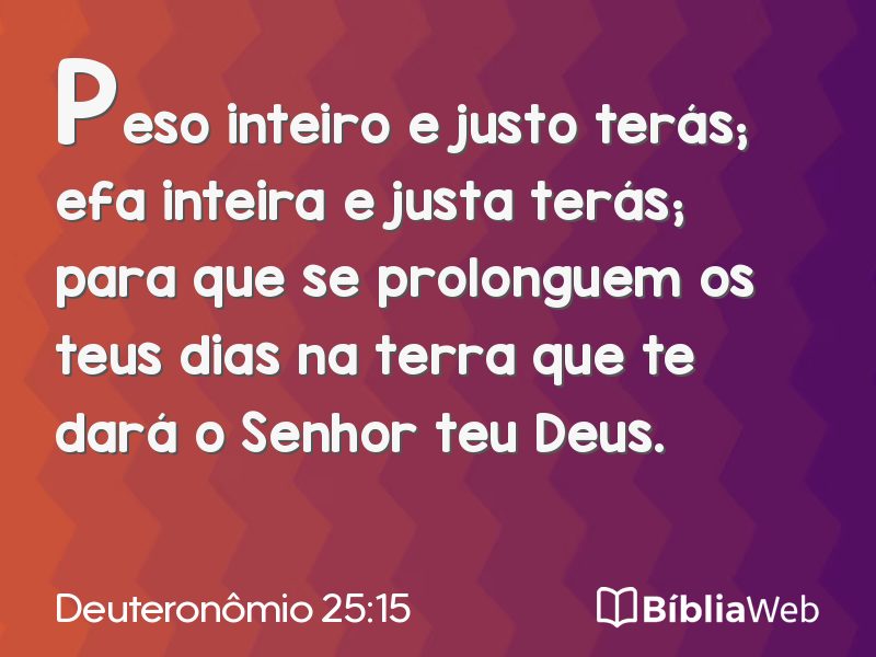 Deuteronômio 25:15 em imagem para compartilhar