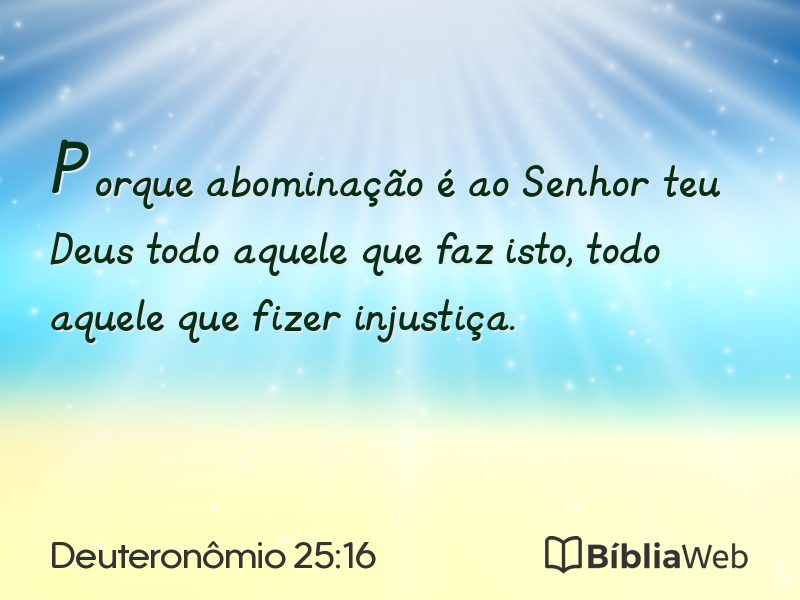 Deuteronômio 25:16 em imagem para compartilhar