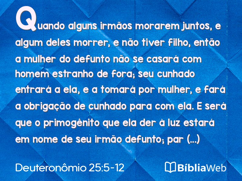 Deuteronômio 25:5-12 em imagem para compartilhar