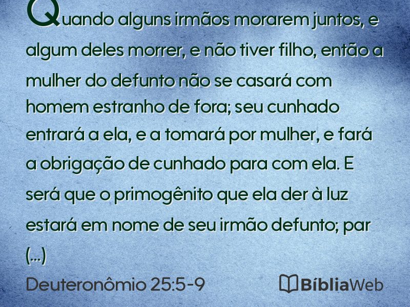 Deuteronômio 25:5-9 em imagem para compartilhar
